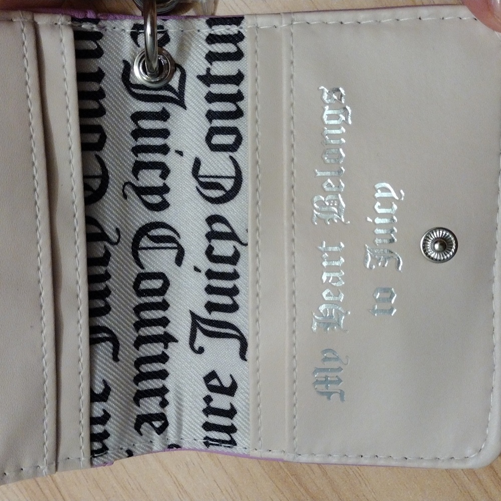 Juicy Couture Violet Tulle Wing It Card Case  with Heart Charm Key Fob 🦋✨ 🆕 - Picture 10 of 12